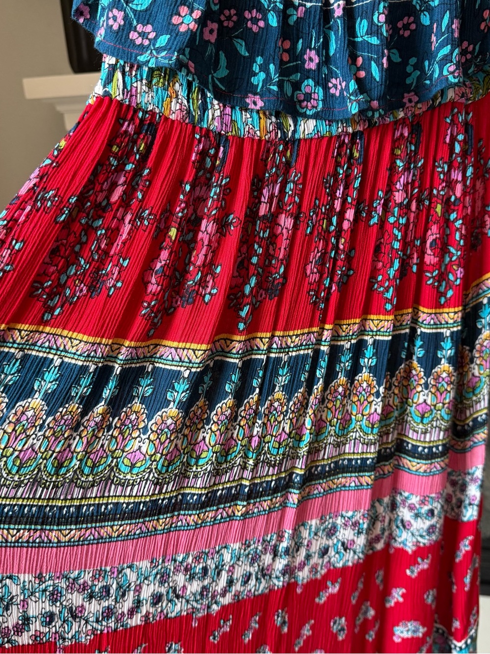 Patrons of Peace Floral Off-Shoulder Maxi Dress M - Picture 9 of 14